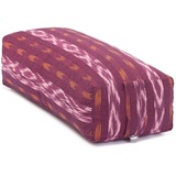 Bodhi Salamba Bolster Ethno Collection | Eckiges Yogakissen mit Bio-Dinkelfüllung | Waschbarer Bezug aus 100% Baumwolle | Yogarolle für Yin Yoga, Pilates, Meditation | Ikat-Webart