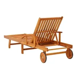 vidaXL Sonnenliegen 2 Stk. mit Tisch und Auflagen Massivholz Akazie