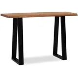 KADIMA DESIGN Schreibtisch Massivholz Industriell 118x41 cm Akazie Live-Edge Goldbraun-Schwarz Schmal | Platzsparend Weser Kollektion Kadima Design