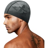 Badekappe Unisex Bademütze Groß Schwimmkappe rutschfest Schwimmmütze Ohrenschutz Schwimmhaube Modern Duschkappe Elastisch Badehaube Fischmuster Swimming Cap für Langes/Kurzes Haar Damen Herren