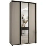 abiks möbel Schwebetürenschrank Dakota 160 x 235,2 x 45 cm Schwarz