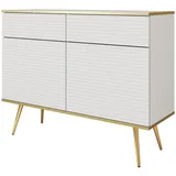 Mirjan24 Kommode, Weiß, 2 Schubladen, Rechteckig, 107x85x39 cm, Wohnzimmer, Kommoden & Sideboards, Kommoden
