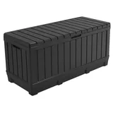 Gartenbox 350L Auflagenbox mit Sitzfunktion, graphit, wetterfest, abschließbar - Grau