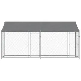 vidaXL Hundezwinger mit Dach und Türen 4x2x2 m Grau