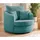 S-Style Drehsessel Ted Cord 107 x 94 x 100 cm Türkis drehbar mit Kissen