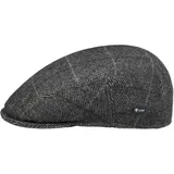 Lipodo Flatcap Schirmmütze Karomuster Made in Italy Damen und Herren Sommer Winter anthrazit 55 cm - 55