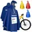 CYCLEHERO Regenponcho Fahrrad extra wasserdicht und robust - TEST SEHR GUT - Premium Regencape Fahrrad mit Reflektoren, Sichtfenster - Regenbekleidung als Regenponcho Herren und Damen- Regenjacke Dunkelblau XL - XL