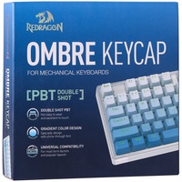 Redragon A134 Gradient Color Ombre Blue KeyCaps, 104 Keys Standard Doubleshot PBT Keycap Set, OEM/Cherry Profil, Englisch (US) ANSI-Layout, kompatibel mit allen Redragon mechanischen Tastaturen