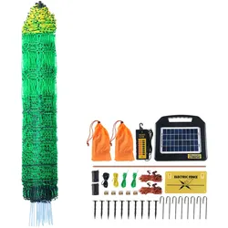 VEVOR Elektrozaunnetz, 1,21 x 30,48 m, PE-Netzzaun mit Solarladegerät/Pfosten/Doppelspitzenpfählen, praktisches tragbares Netz für Hühner, Enten, Gänse, Kaninchen, für den Einsatz in Hinterhöfen