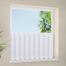 Scheibengardine GERSTER "Delia", weiß, B:150cm H:90cm, Wirkware, Polyester, Gardinen, Unifarbener Panneau mit Schneideleiste