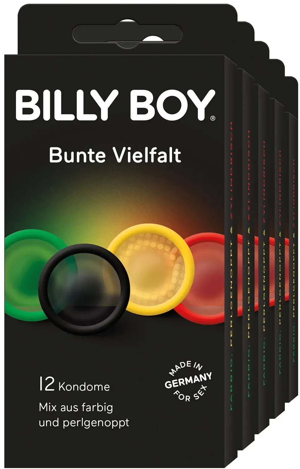 Billy Boy Kondome Bunte Vielfalt 12 Stück, 5er Pack