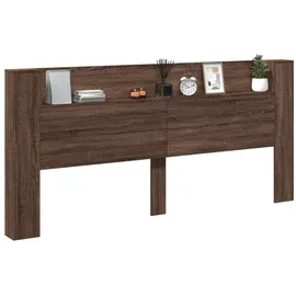 vidaXL LED-Kopfteil mit Ablage Braun Eichen-Optik 220x16,5x103,5 cm - Braun