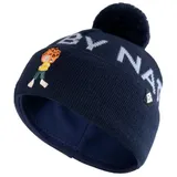 Bavarian Caps Strickmütze Kinder Bommelmütze "Pumuckl: Grantig" mit Umschlag blau