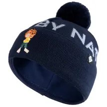 Bavarian Caps Strickmütze Kinder Bommelmütze "Pumuckl: Grantig" mit Umschlag blau