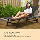 Blumfeldt Limala Sonnenliege Lounger Stahl/Aluminium Textilene 150 kg mobil