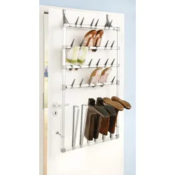 Schuhregal RUCO, grau (aluminiumfarben), Aluminium, Kunststoff, Regale, Aluminium/Kunststoff, auch zur Wandbefestigung geeignet