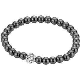 FIRETTI Armband mit Hämatit und Kristallstein grau 18 cm