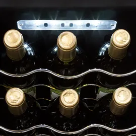 Klarstein Weinkühlschrank 1 Zonen Getränkekühlschrank Klein, Freistehender Kleiner Weinschrank, 50l 18Fl Touch-Bedienfeld 5-18°C Weißes Glas