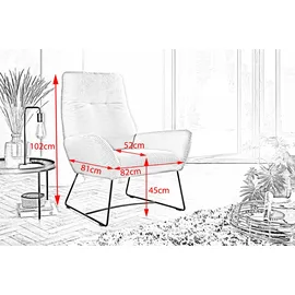 KAWOLA Sessel BISA Cord 82 x 102 x 70 cm Grün