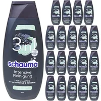 Schauma Intensive Reinigung 3in1 Shampoo Aktivkohle Tonerde antibakteriell 20x 400ml