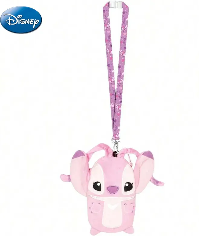 1 Stück Disney Winkel Plüsch-Lanyard-Tasche Offiziell lizenziert Niedlich Weich Plüsch Themen Filme Anime Zubehör Hängende Handy-Aufbewahrungstasche Geschenk