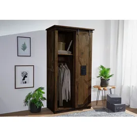 MASSIVMOEBEL24.DE Schwebetürenschrank Mango 100 x 190 x 60 cm Braun