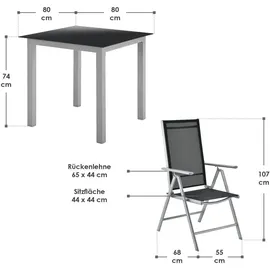 Juskys Milano Set 5-tlg. silbergrau