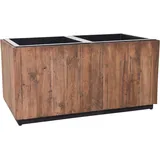 Vivanno Pflanzkübel Pflanztrog Hochbeet aus recyceltem Holz, wetterfest, 40 x 81 x 41,5 cm, Antik Braun