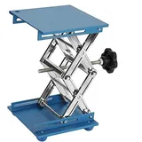 Labor Hebebühne Blau Galvanisiertes Aluminium Labor Hebeplattform Ständer Rack Scissor Jack Lifter (150 * 150 * 250mm)