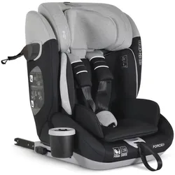 Cangaroo Kindersitz Force i-Size (76-150cm) Isofix, Getränkehalter, Top Tether grau