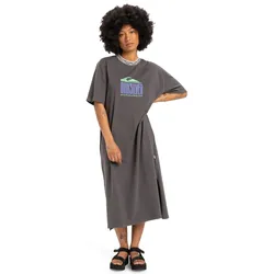 Funktionstop QUIKSILVER "Indie", Damen, Gr. XS, grau (schwarz shadow), 100% Baumwolle, Tops
