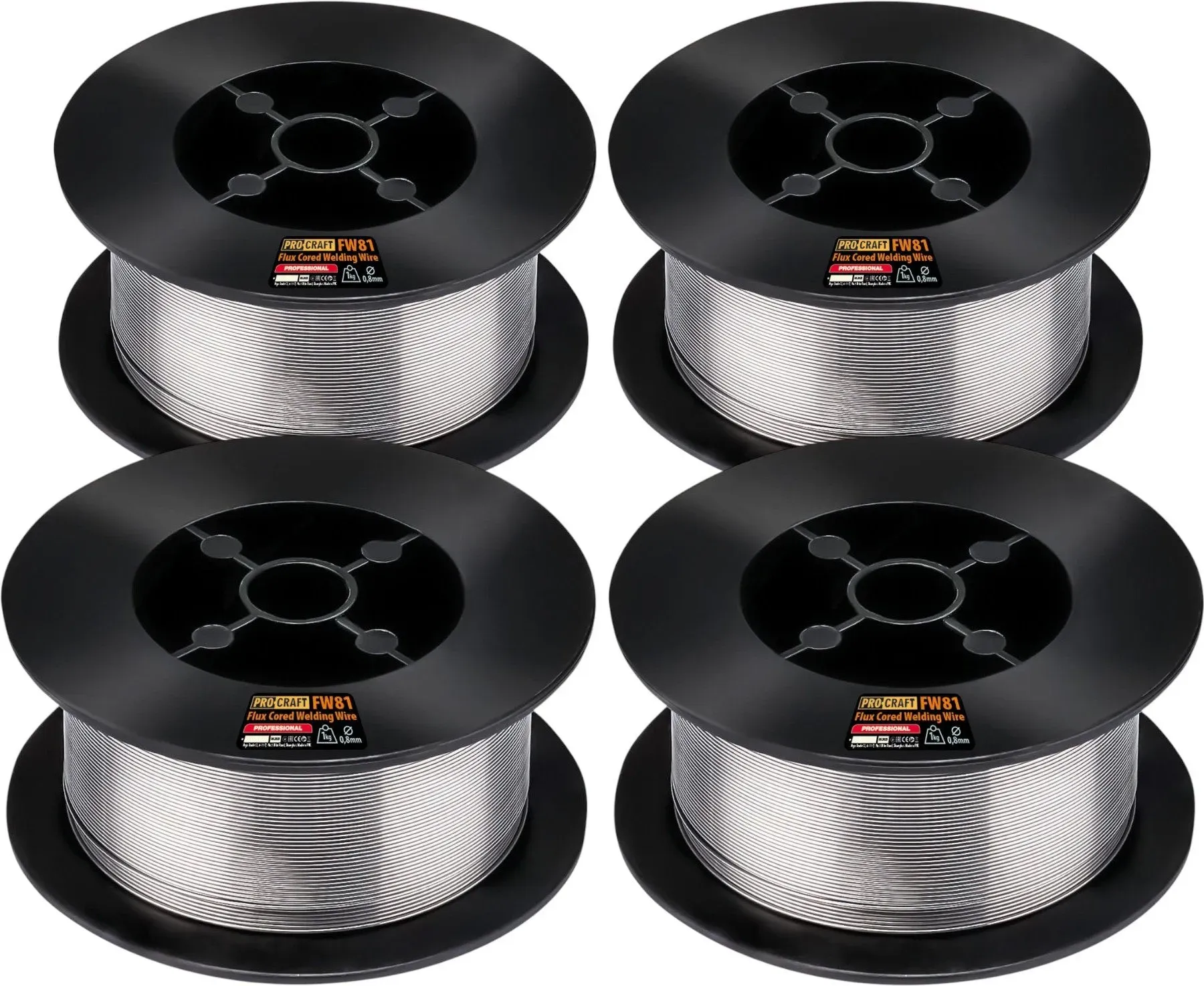 Procraft 4x FW81 Fülldraht Schweißdraht FLUX 0,8 mm 1,0 kg