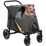 PawHut Hundewagen Hundebuggy faltbar Dunkelgrau