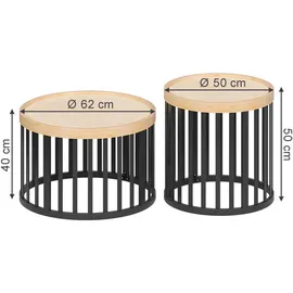 Vicco Couchtisch Enara Grün/Braun Bambus 50,5 x 50,5 cm