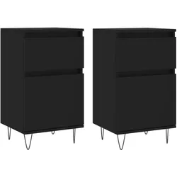 vidaXL Sideboards 2 Stk. Schwarz 40x35x70 cm Holzwerkstoff