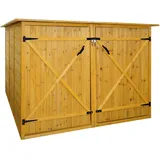 Mendler HWC-H60, Fahrradbox Geräteschuppen Gerätehaus, MVG abschließbar 151x200x200cm ~ braun