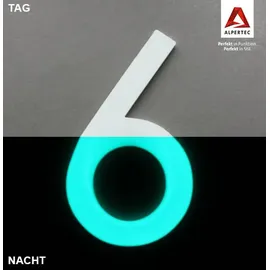 Alpertec Hausnummer 6 Selbstklebend Nachtleuchtend
