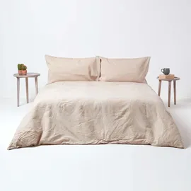 Homescapes Leinen Bettwäsche Set Beige 240 x 220 cm
