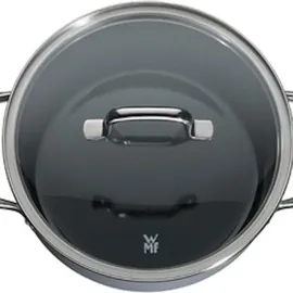 WMF Fusiontec Essential Kochtopf groß, 20 cm, Glasdeckel, Bratentopf Induktion, 2,4l, High-Tech Keramik, kratzfest, unbeschichtet, grau, Made in Germany