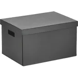 Zeller Aufbewahrungsbox, recycelter Karton (ca. 25 x 35 x 20 cm, schwarz)