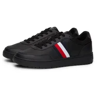 Tommy Hilfiger TH BASKET CORE LITE Plateausneaker, Freizeitschuh, Halbschuh, Schnürschuh mit gepolstertem Schaftrand schwarz 44 EU