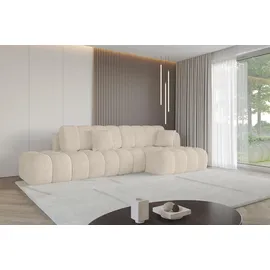 altdecor Ecksofa Cord mit Schlaffunktion 2-Sitzer Beige