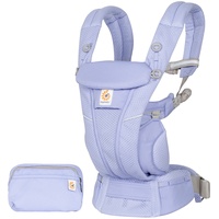 Babytrage für Neugeborene ab Geburt bis 20kg, 4 Positionen SoftFlex Mesh Ergonomische Babybauchtrage Rückentrage Baby-Tragetasche, Blue Lavender