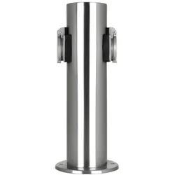Grafner® Edelstahl Steckdosensäule mit 2 Außensteckdosen Gartensteckdose Energiesäule