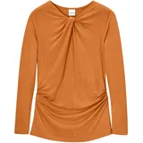 Madeleine Langarmshirt mit Knoten und Raffungen in wüstenorange | Gr.: 40
