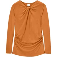 Madeleine Langarmshirt mit Knoten und Raffungen in wüstenorange | Gr.: 40