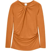 Madeleine Langarmshirt mit Knoten und Raffungen in wüstenorange | Gr.: 40