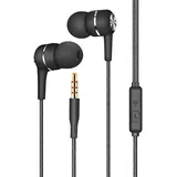 Rtinle In-Ear Kopfhörer Mit Kabel, 3.5mm Magnetisch In-Ear Ohrhörer mit Mikrofon und Lautstärkeregler,Kopfhörer Stereo und HiFi-Klang,für Galaxy, i-Phone, Smartphone, MP3 Players usw, Schwarz