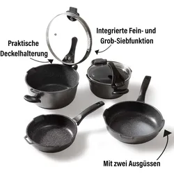 Topf-Set STONELINE "Future", schwarz, Töpfe, Induktion