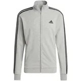 Adidas Herren Basic 3-Streifen French Terry Track Suit, Medium Grey Heather/Black,